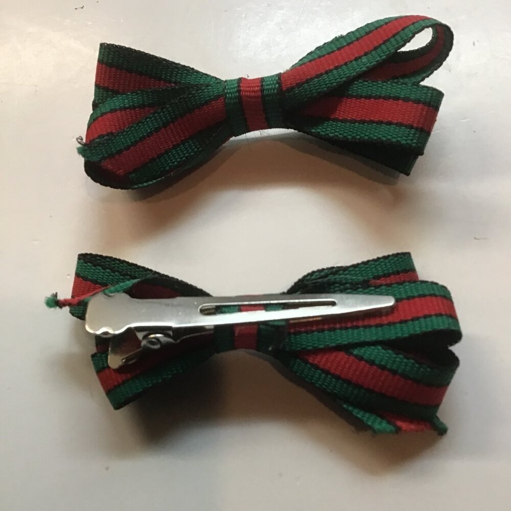 Infant Green and Red Designer Alligator Clips